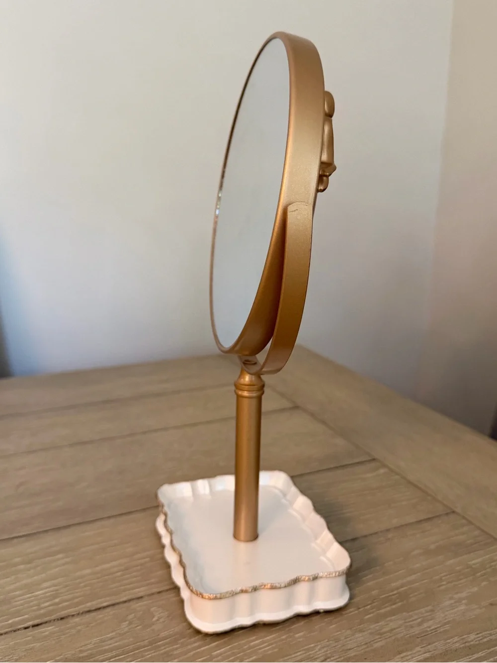 Gold Decorative Vanity Mirror with Bow Accent